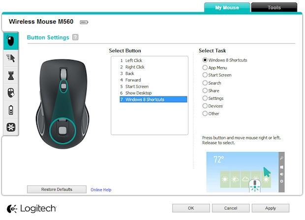 Logitech M560 Wireless Mouse - SetPoint