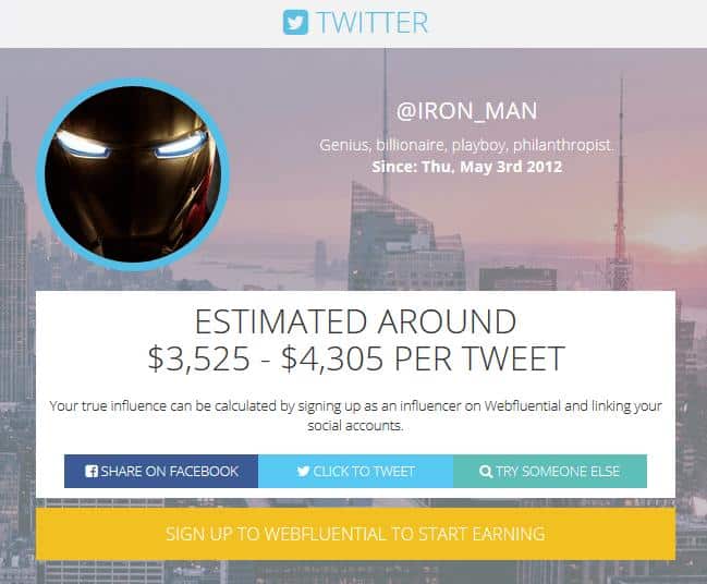 iron man twitter webfluential