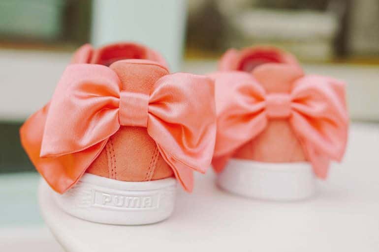 Cara Delevingne And PUMA Drop Pretty Pink Suede Bow Sneakers