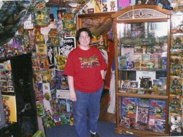 Michele Ivey with her Ninja Turtle collection