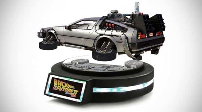 Floating DeLorean Time Machine Toy - Fortress of Solitude