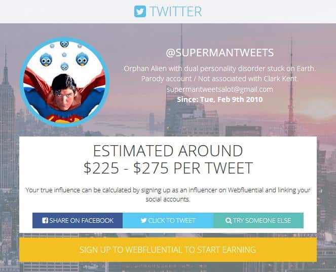 superman twitter webfluential