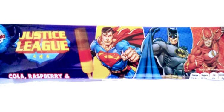 justice league ice lolly