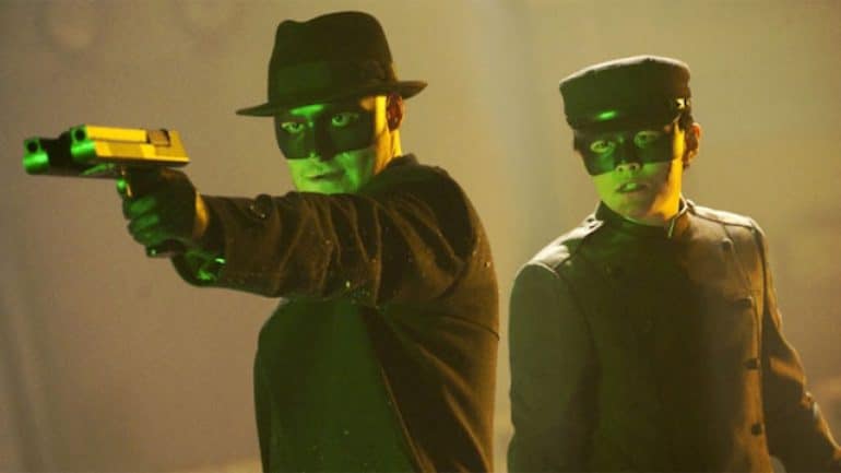 Seth Rogen as the Green Hornet and Jay Chou as Kato in 2011's The Green Hornet movie