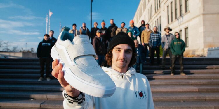 Kyle Walker shows the Vans Kyle Walker Pro 2 skate shoe