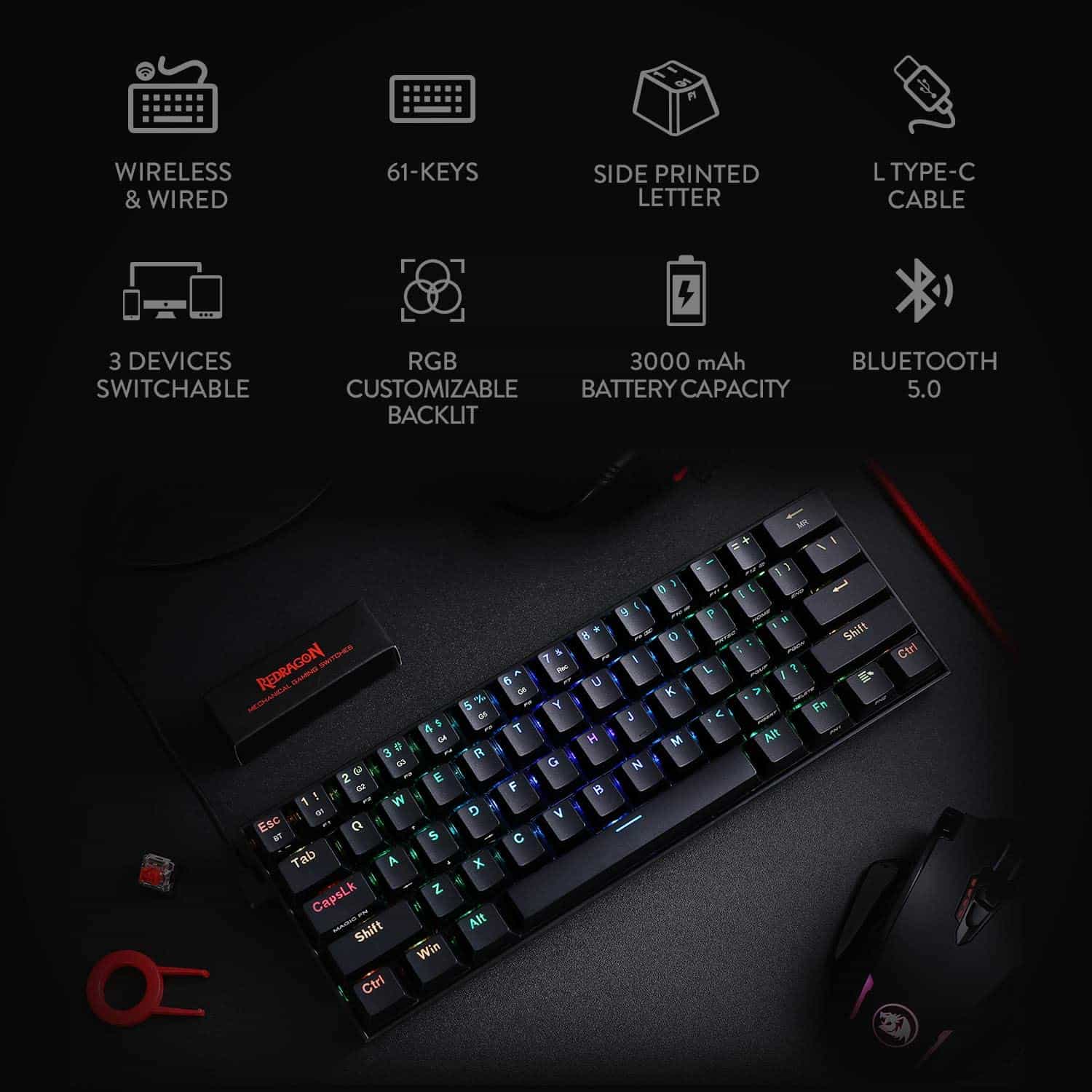 Redragon K530 Draconic 60% Keyboard Review - Compact and Portable