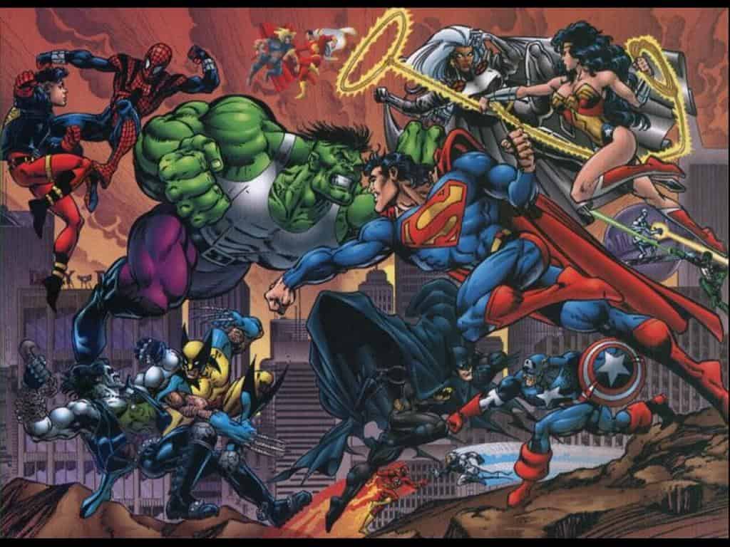 Marvel vs DC Heroes 11x17 Fine Art Print 