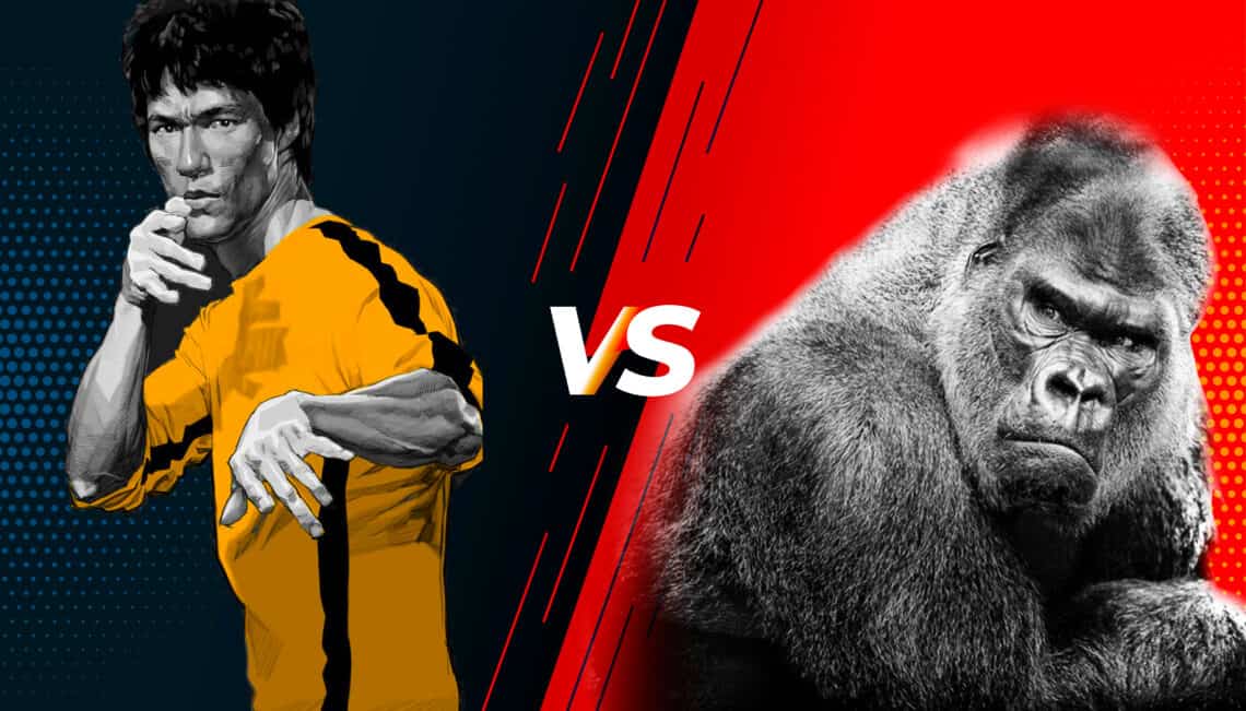 Bruce Lee vs A Silverback Gorilla: Who Would Win