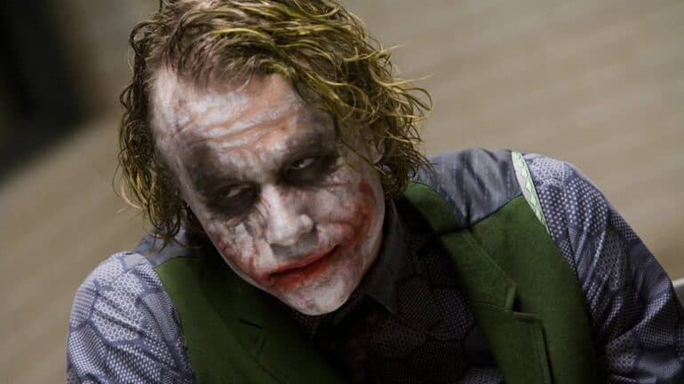 Heath Ledger as the Joker in The Dark Knight