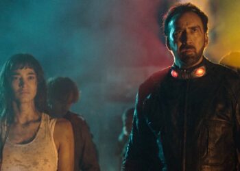 Nicolas Cage and Sofia Boutella in Prisoners of the Ghostland