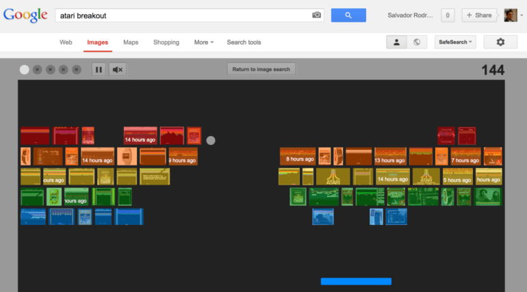 Atari Breakout Easter Egg Google