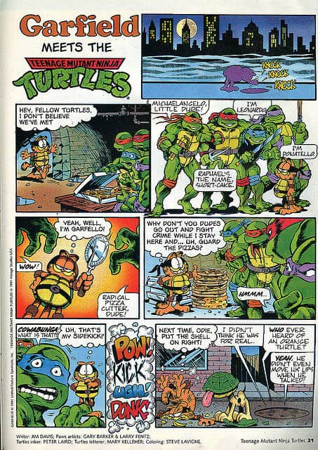 Garfield Meets TMNT crossover