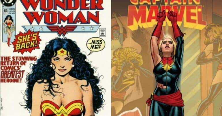 Captain Marvel Wonder Woman DC Comics Marvel Comics