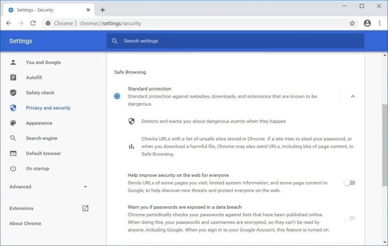 Google Chrome Safety Privacy
