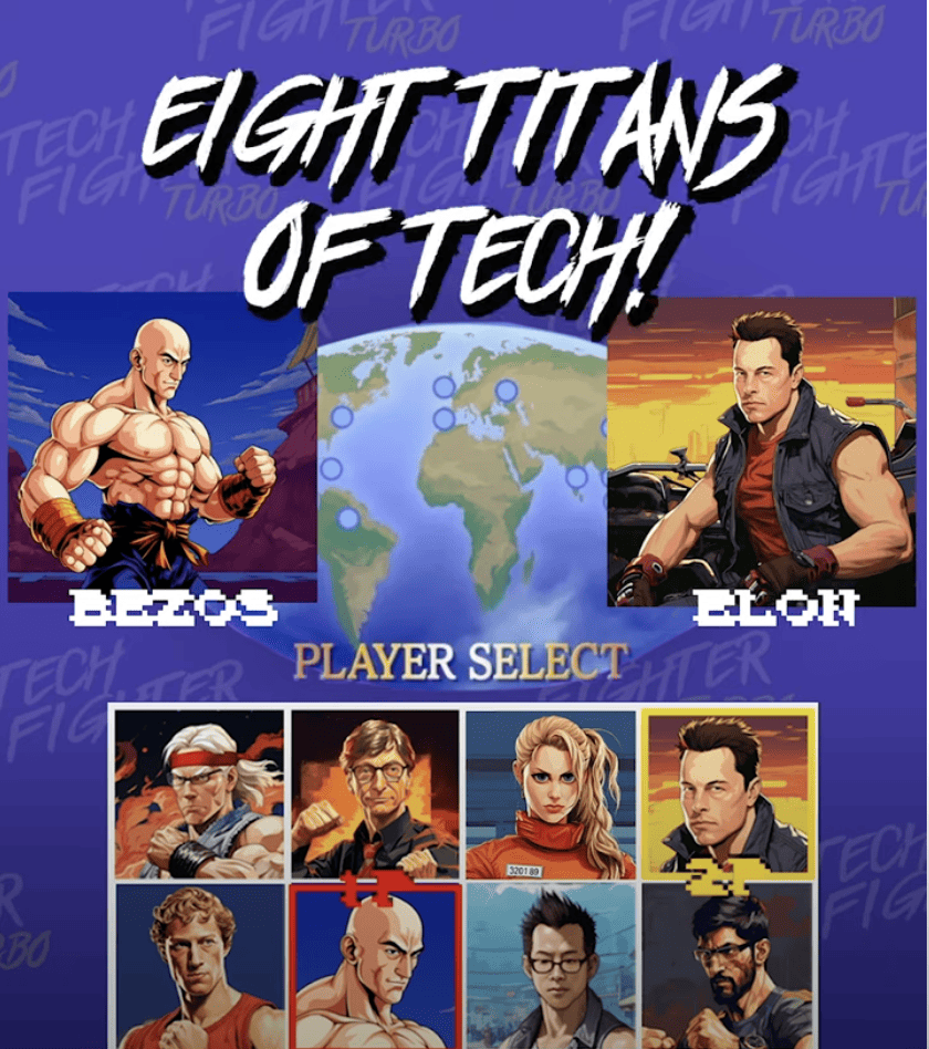 Tech Fighter Turbo Game Brings Zuckerberg-Musk Feud to Life