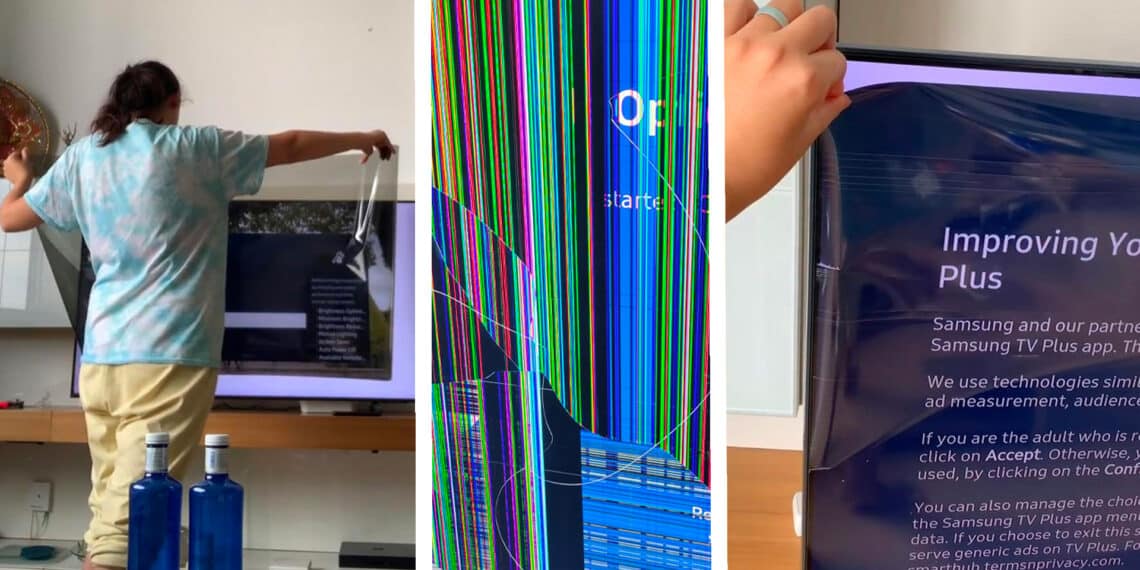 Woman Peels Off Samsung TV Screen Mistaken for Protective Film