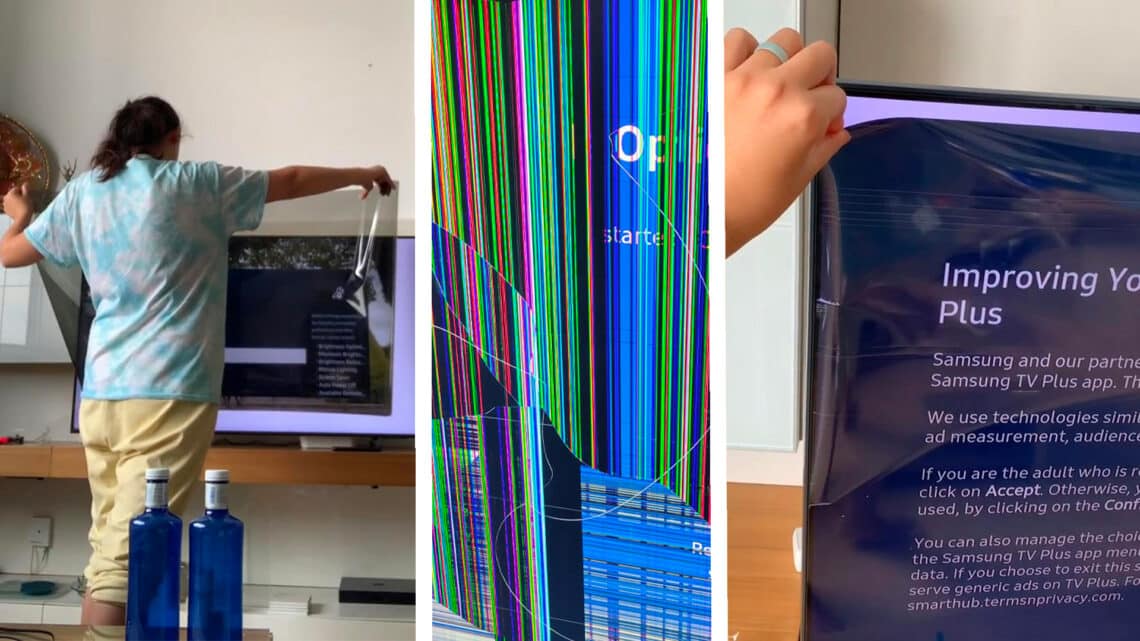 Woman Peels Off Samsung TV Screen Mistaken for Protective Film