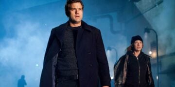 Peter Bishop walks through fog in a scene from Fringe
