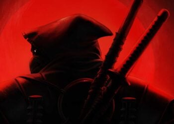 The Last Ronin stands armed with his brothers' weapons against a blood-red moon