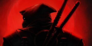 The Last Ronin stands armed with his brothers' weapons against a blood-red moon