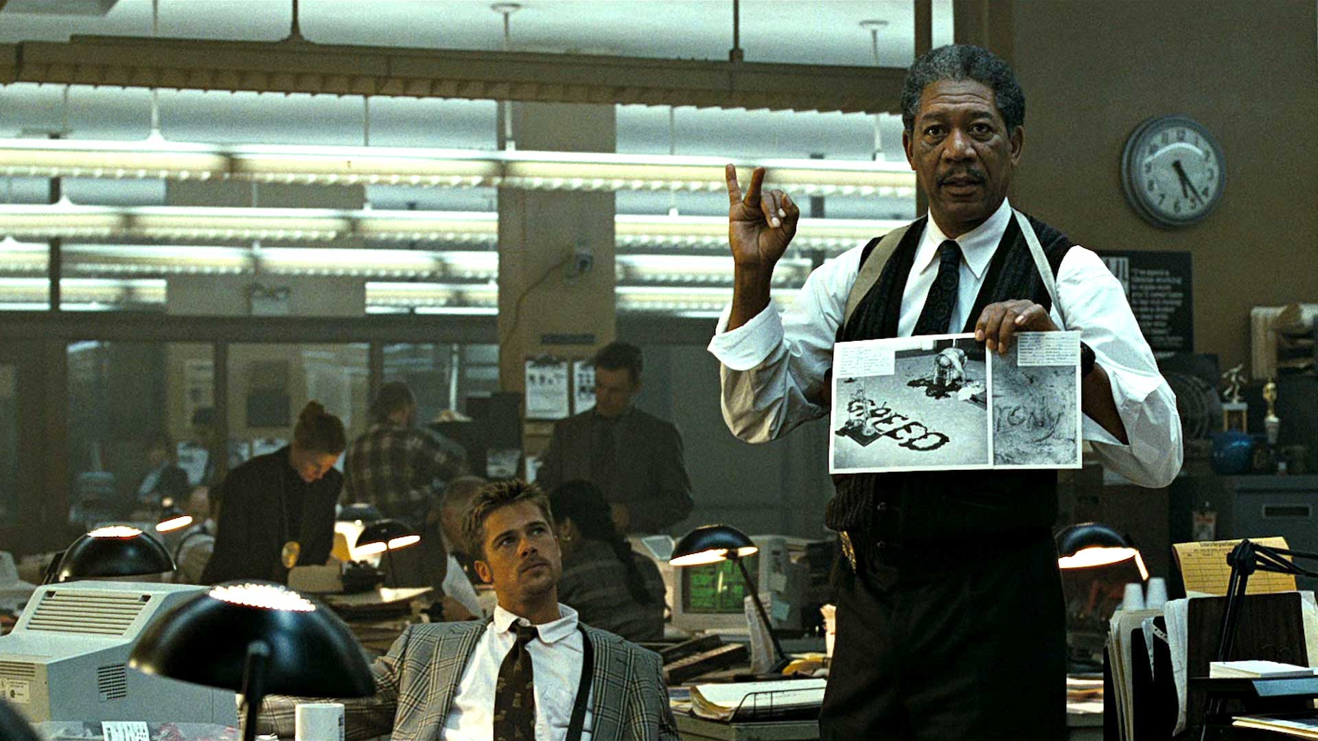 Brad Pitt Morgan Freeman se7en twist