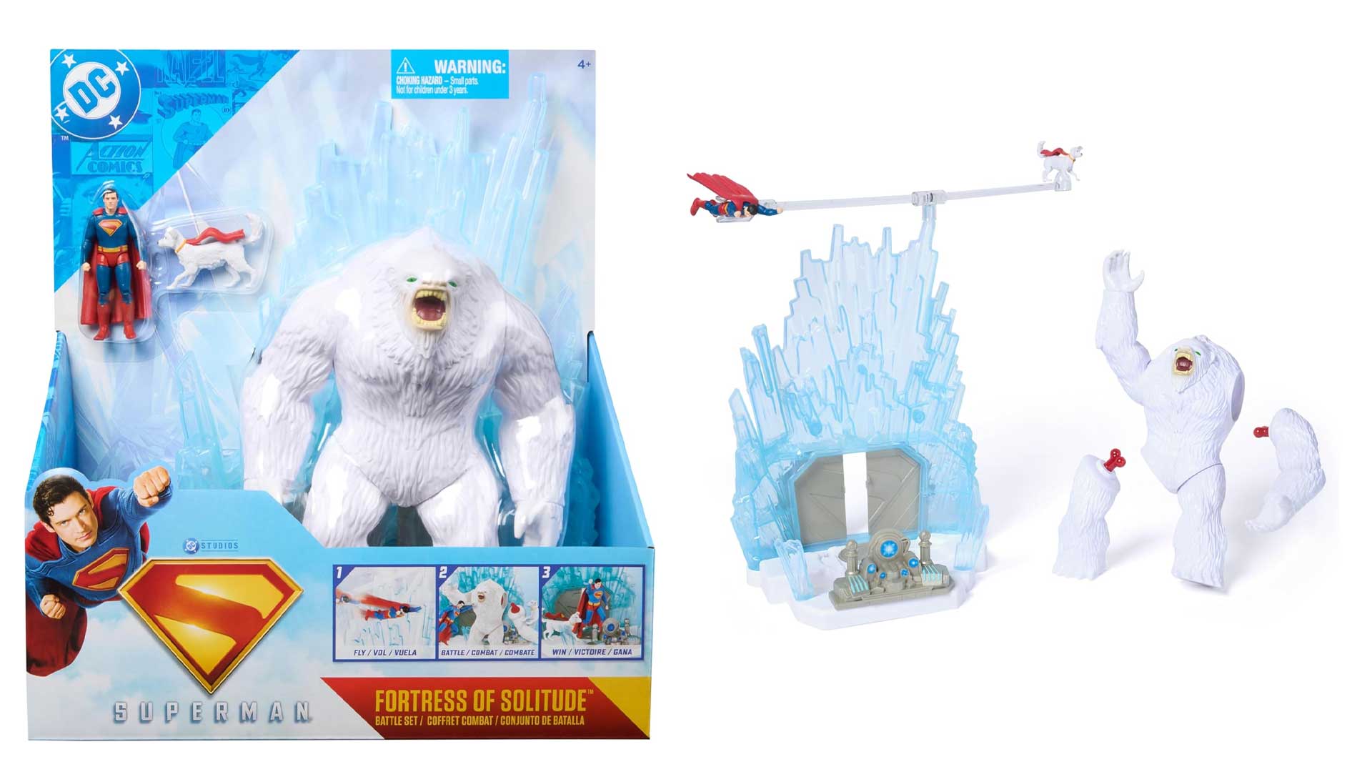 DC Comics Spin Master Superman Movie 3 Fortress of Solitude Battle Set
