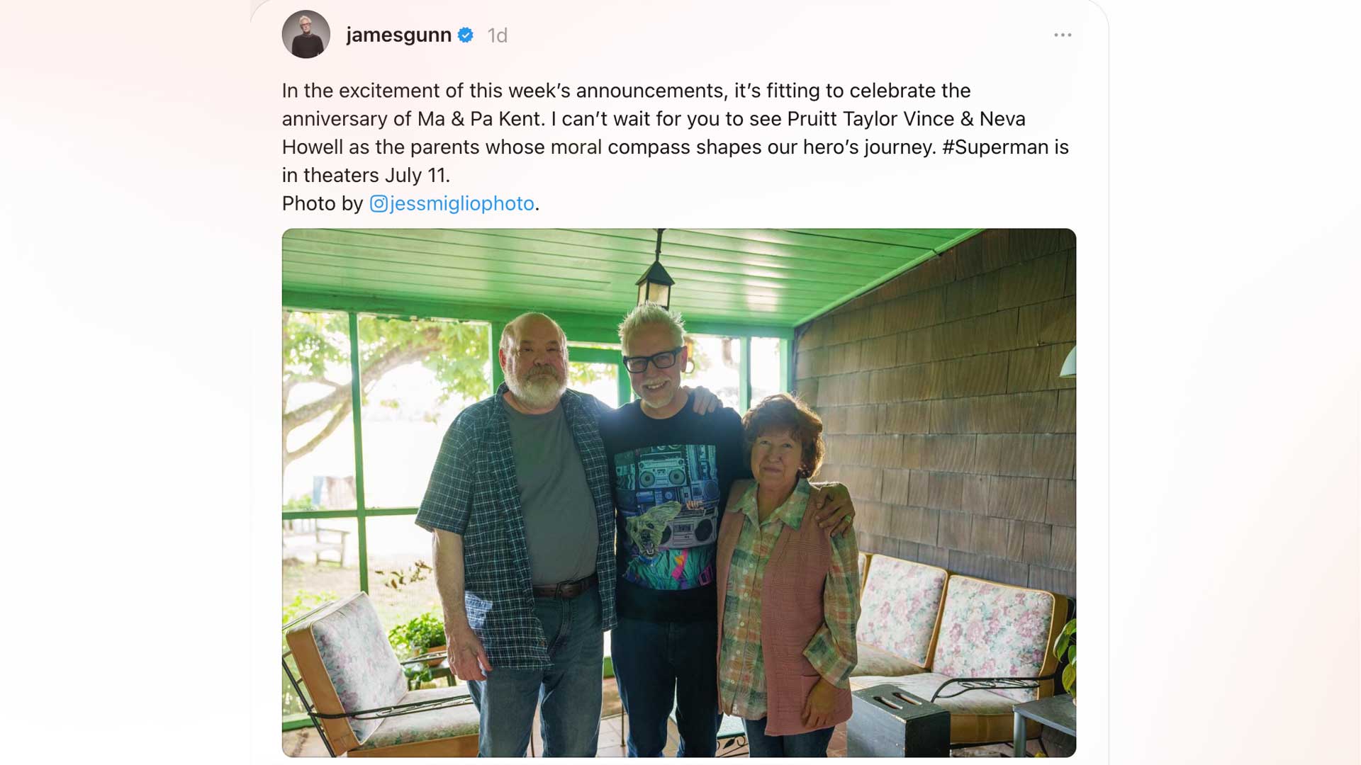 Pruitt Taylor Vince & Neva Howell Pa and Ma Kent Superman 2025 James Gunn