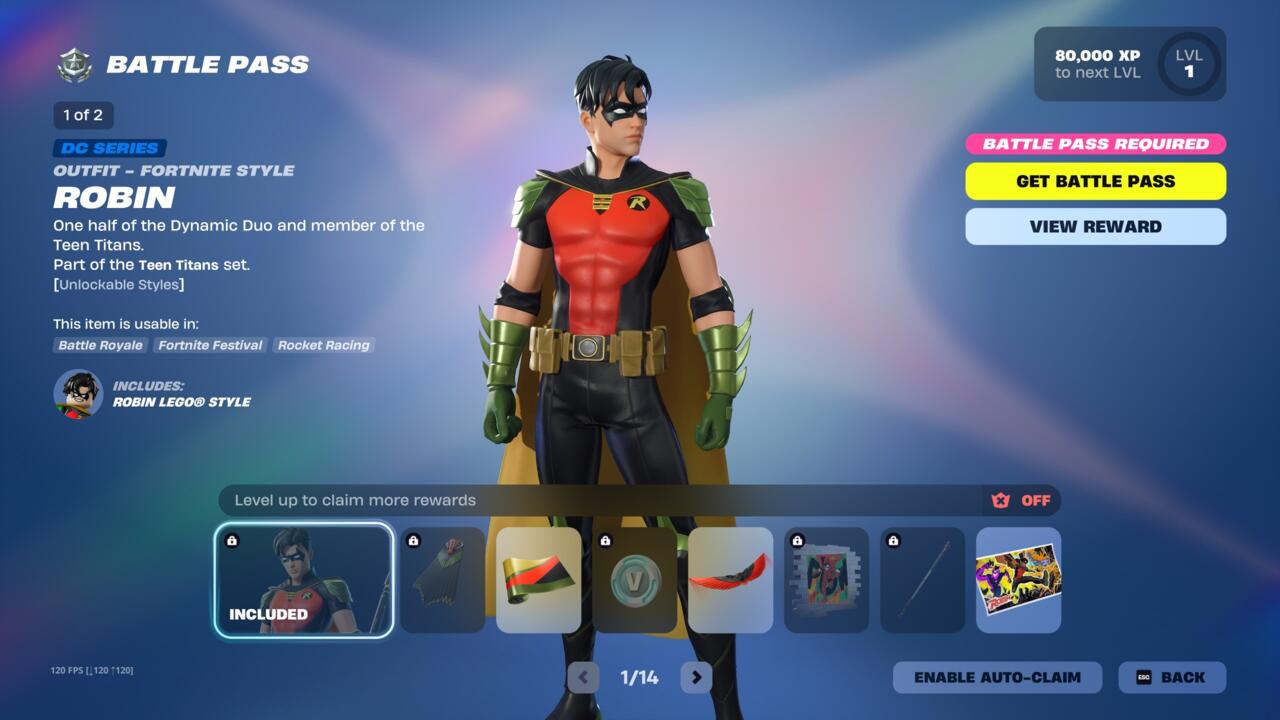 Fortnite Robin Battle Pass DCU