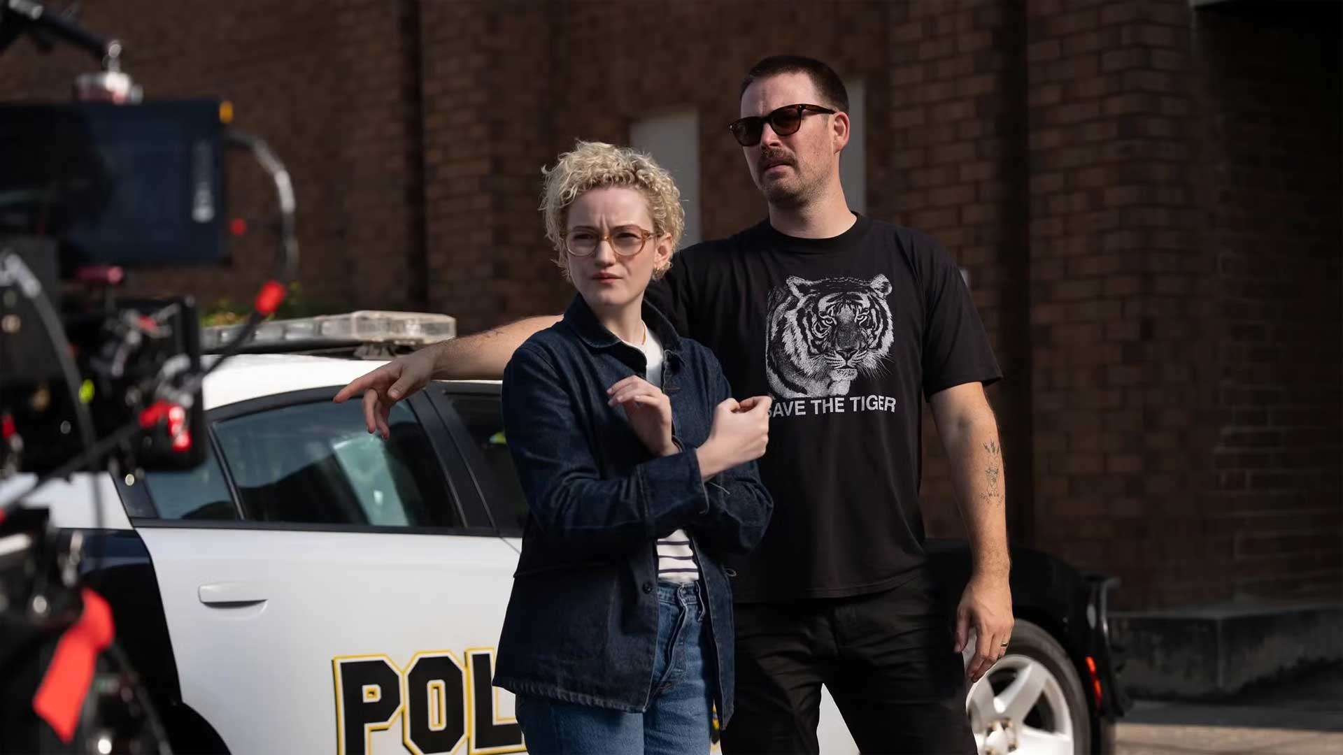 Zach Cregger on the set of Weapons