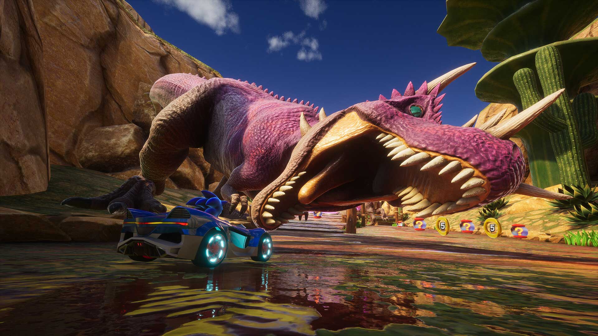 Sonic Racing CrossWorlds Game Review Pink Purple Dinosaur