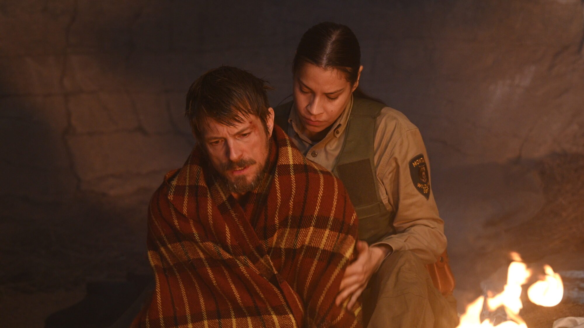 ICEFALL Joel Kinnaman and Cara Jade Myers