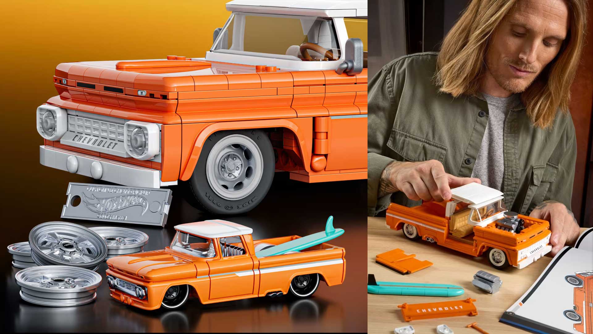 Mattel Brick Shop Hot Wheels Custom ’62 Chevy Pickup Building Toy Kit