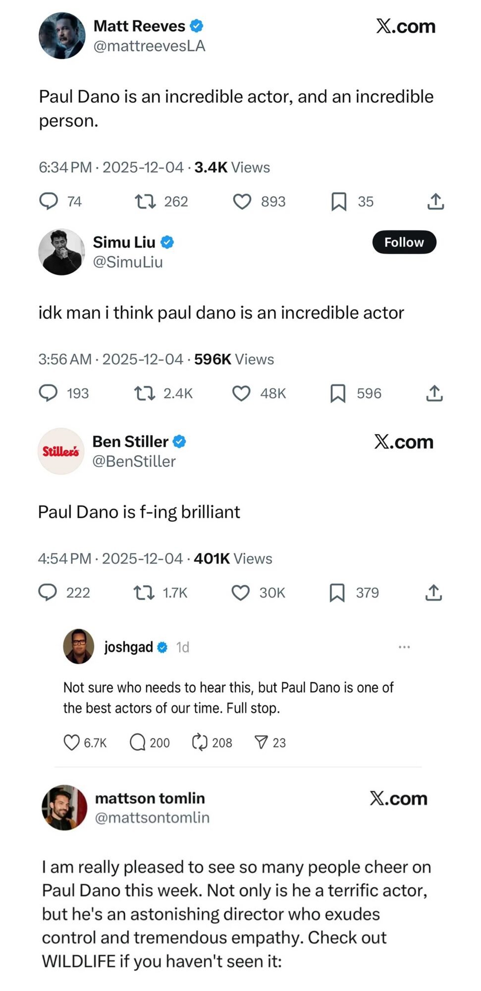 paul dano great actor tarantino