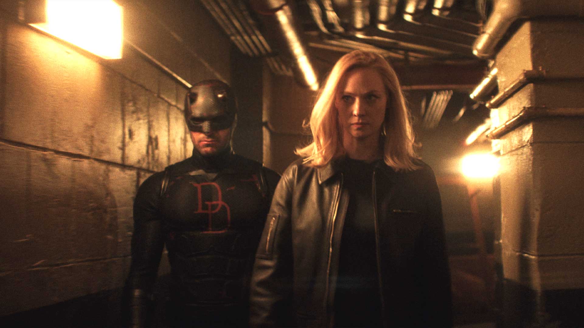 Matt Murdock Daredevil Charlie Cox and Karen Page Deborah Ann Woll DAREDEVIL BORN AGAIN SEASON 2