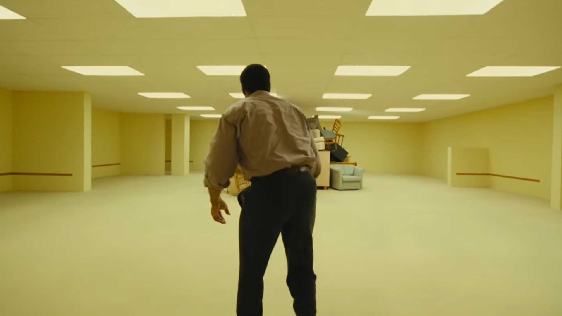 backrooms movie empty set background