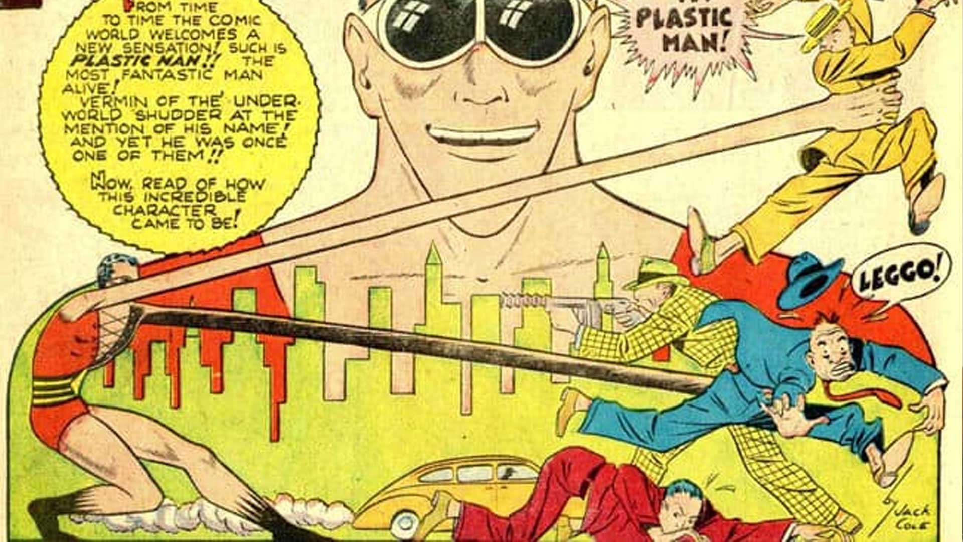 Plastic Man red and yellow 70s comics