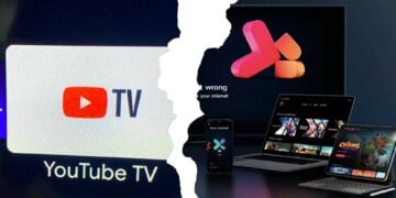 YouTube TV logo split against Showmax interface as the streaming service shuts down in Africa