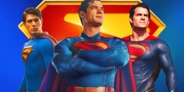 Brandon Routh, David Corenswet, and Henry Cavill as Superman