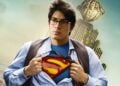 Brandon Routh as Clark Kent revealing Superman suit in Superman Returns