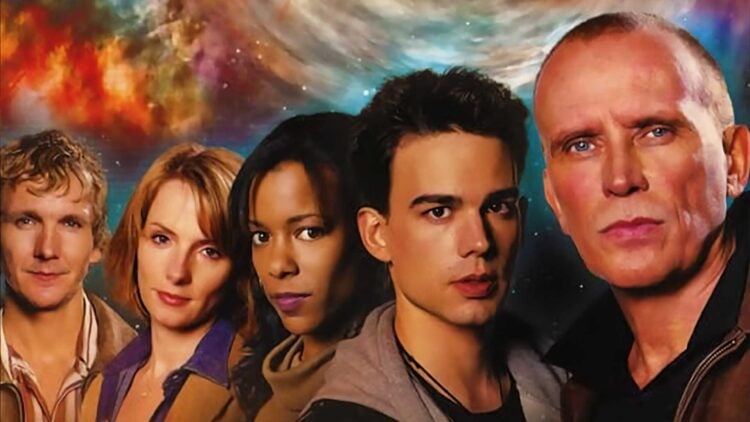 Odyssey 5 cast including Peter Weller as Commander Chuck Taggart