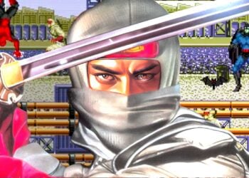 Joe Musashi faces the Metamorphomer in The Revenge of Shinobi, with Spider-Man and Batman sprites visible in the background