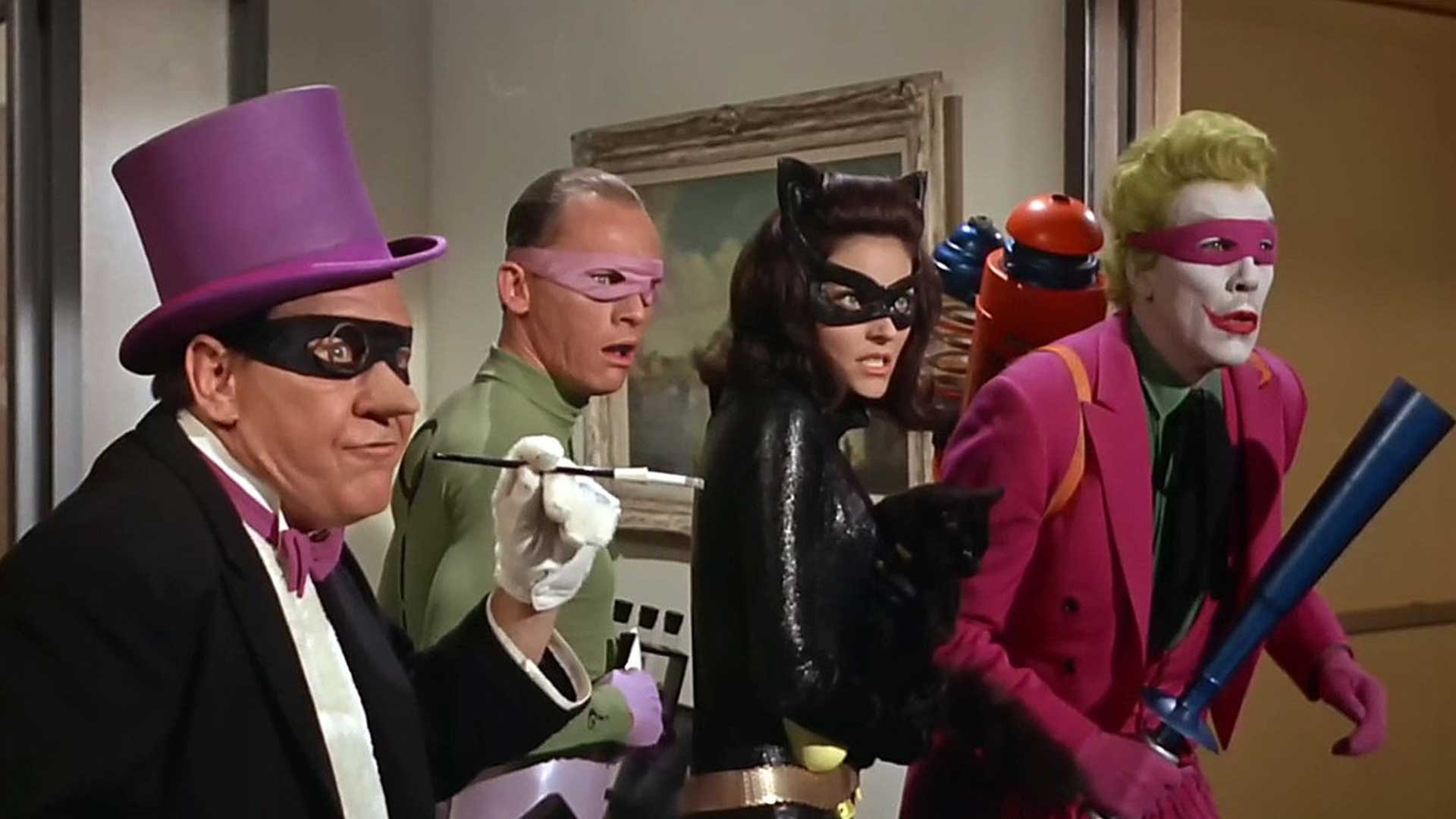 Batman The Movie 1966 villains Cesar Romero Lee Meriwether Burgess Meredith Frank Gorshin