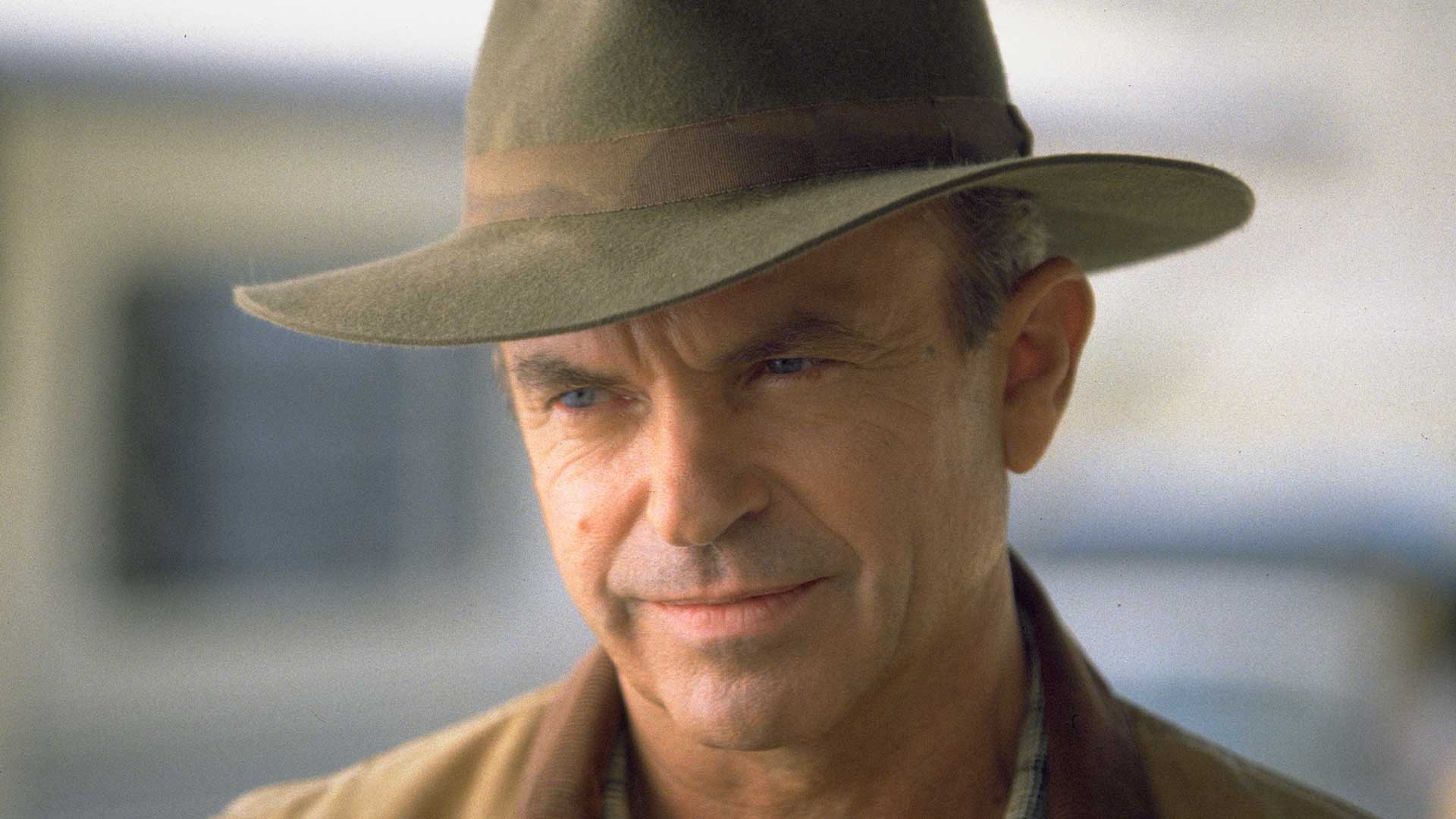 Close-up portrait of Sam Neill as Dr. Alan Grant in Jurassic Park III
