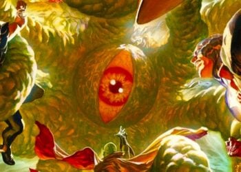 Shuma-Gorath's massive eye looms over Doctor Strange in Marvel Comics artwork