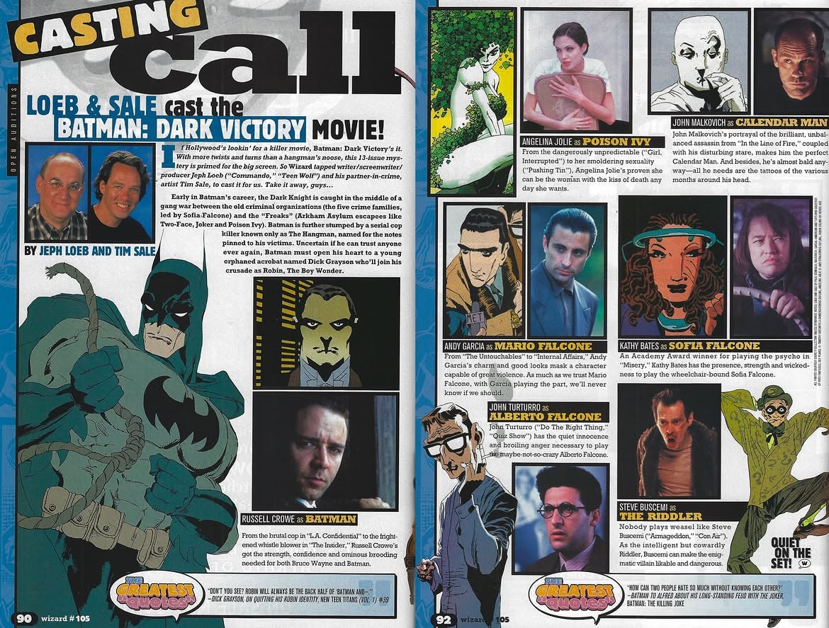 Wizard 105 Russell Crowe Batman Casting