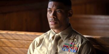 Aaron Pierre as John Stewart in a military uniform in HBO's Lanterns