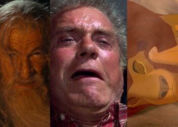 Gandalf facing the Balrog, a dying Uncle Ben, and Simba discovering Mufasa's body in three iconic movie death scenes