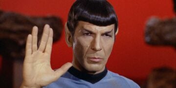 Spock giving the Vulcan salute in Star Trek: The Original Series