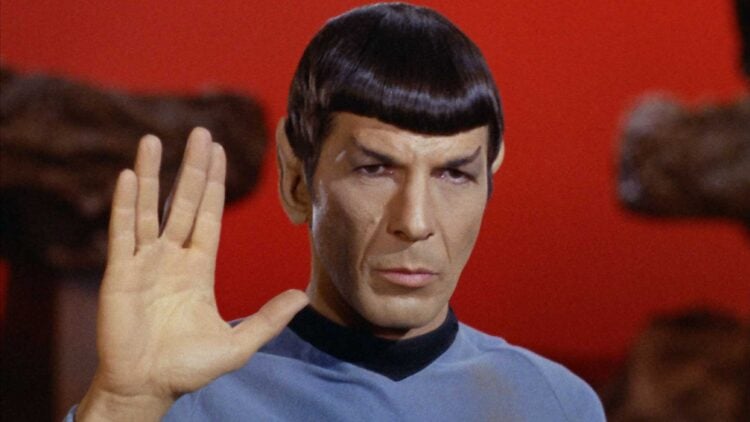 Spock giving the Vulcan salute in Star Trek: The Original Series
