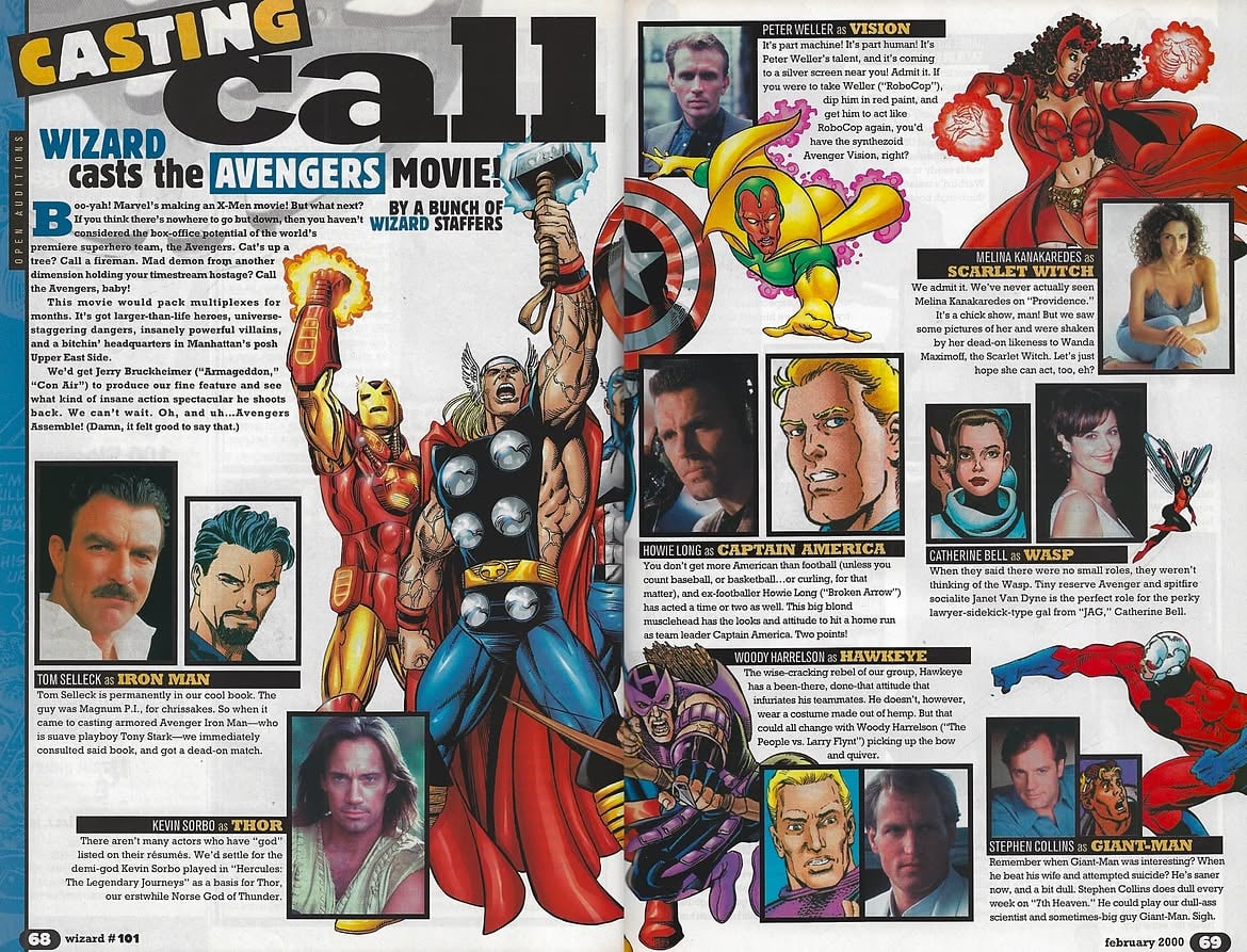 Wizard magazine Avengers Casting